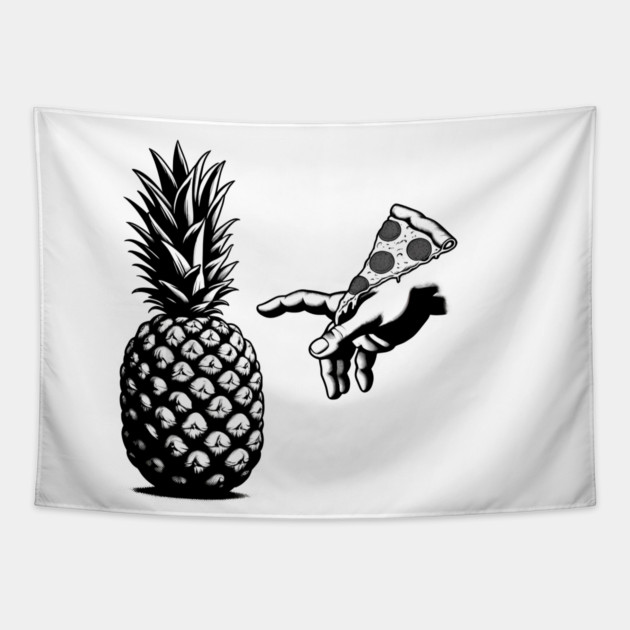 Love Pineapple on Pizza, Funny Pizza Lover Tapestry by logiamerch
