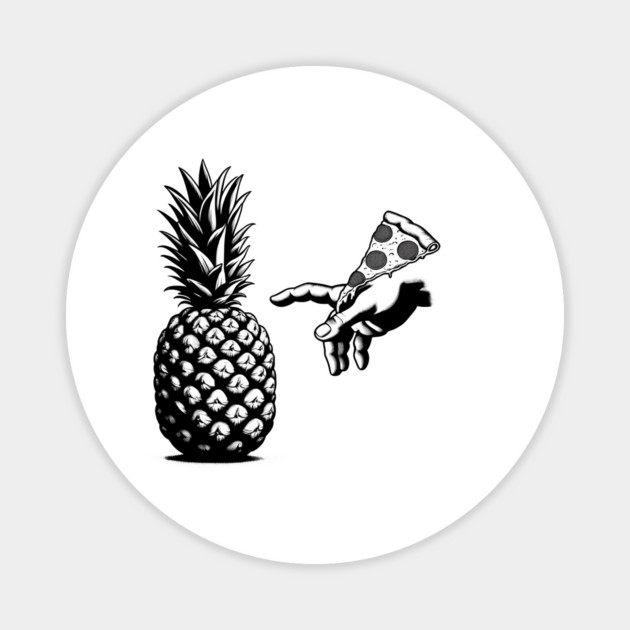 Love Pineapple on Pizza, Funny Pizza Lover Magnet by logiamerch
