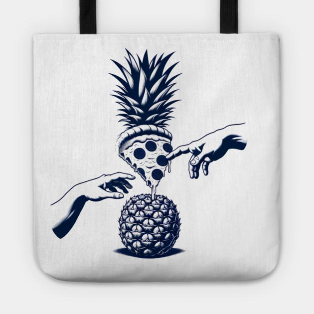 Love Pineapple on Pizza, Funny Pizza Lover Tote by logiamerch