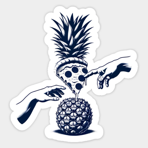 Love Pineapple on Pizza, Funny Pizza Lover Sticker by logiamerch