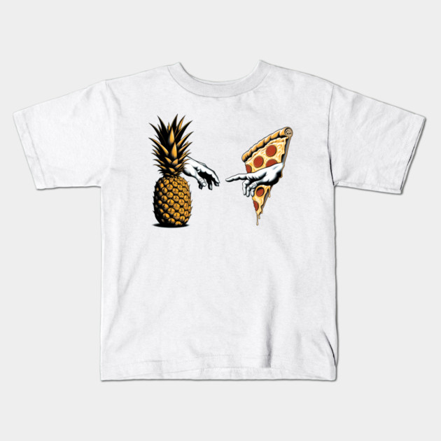Love Pineapple on Pizza, Funny Pizza Lover Kids T-Shirt by logiamerch