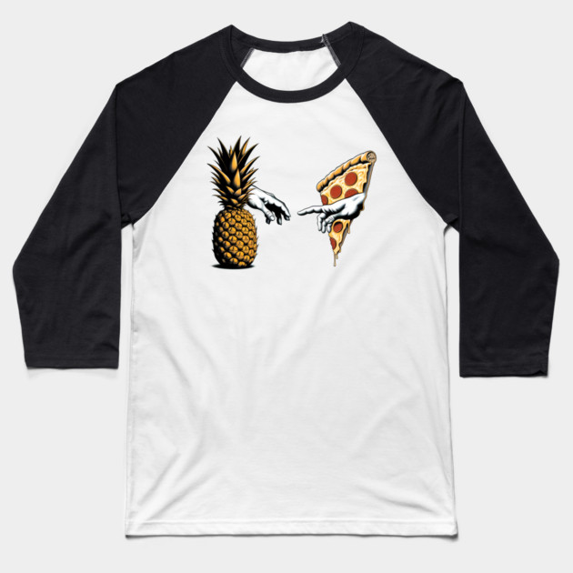 Love Pineapple on Pizza, Funny Pizza Lover Baseball T-Shirt by logiamerch