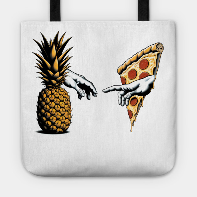 Love Pineapple on Pizza, Funny Pizza Lover Tote by logiamerch