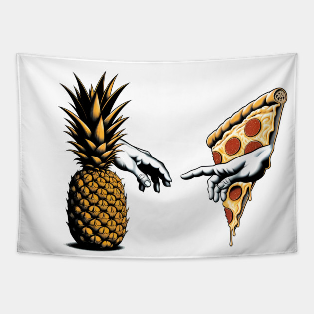 Love Pineapple on Pizza, Funny Pizza Lover Tapestry by logiamerch