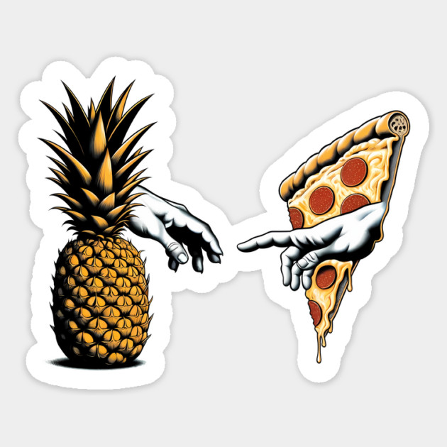 Love Pineapple on Pizza, Funny Pizza Lover Sticker by logiamerch