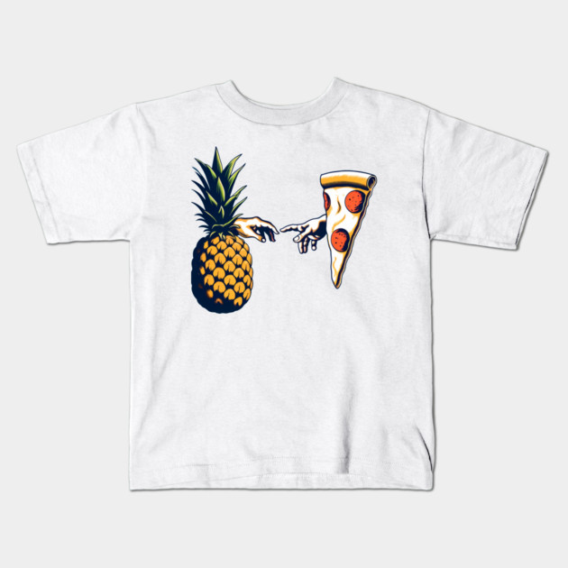 Love Pineapple on Pizza, Funny Pizza Lover Kids T-Shirt by logiamerch