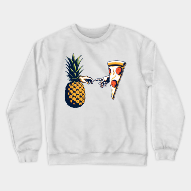 Love Pineapple on Pizza, Funny Pizza Lover Crewneck Sweatshirt by logiamerch