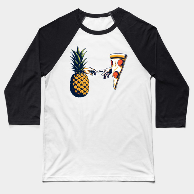 Love Pineapple on Pizza, Funny Pizza Lover Baseball T-Shirt by logiamerch