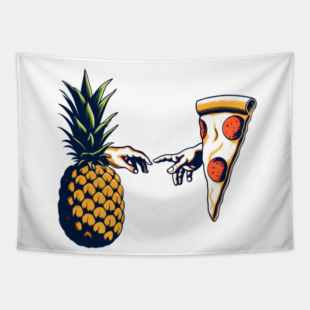 Love Pineapple on Pizza, Funny Pizza Lover Tapestry by logiamerch