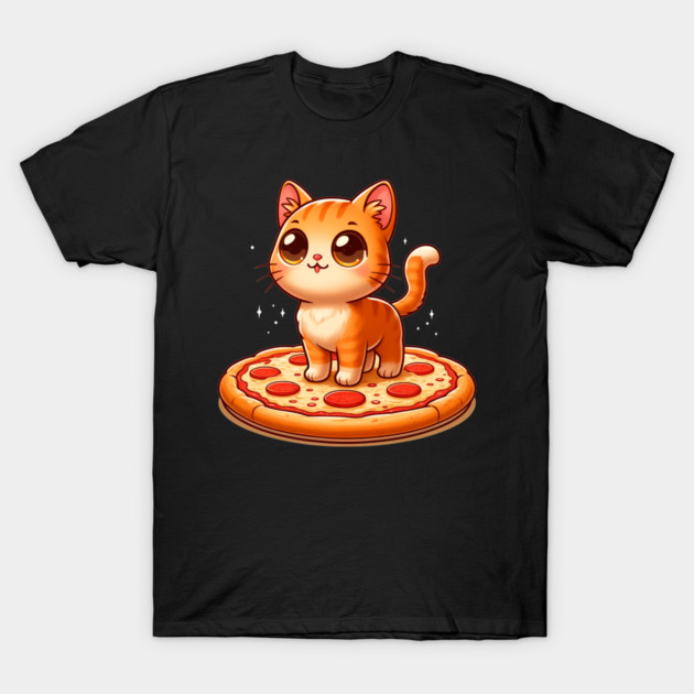 Cute kawaii with Pizza, Funny Pizza lover T-Shirt by logiamerch