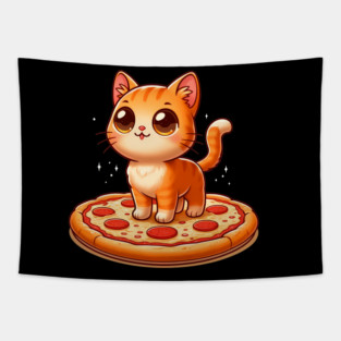 Cute kawaii with Pizza, Funny Pizza lover Tapestry