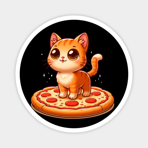 Cute kawaii with Pizza, Funny Pizza lover Magnet by logiamerch