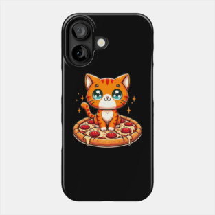 Cute kawaii with Pizza, Funny Pizza lover Phone Case