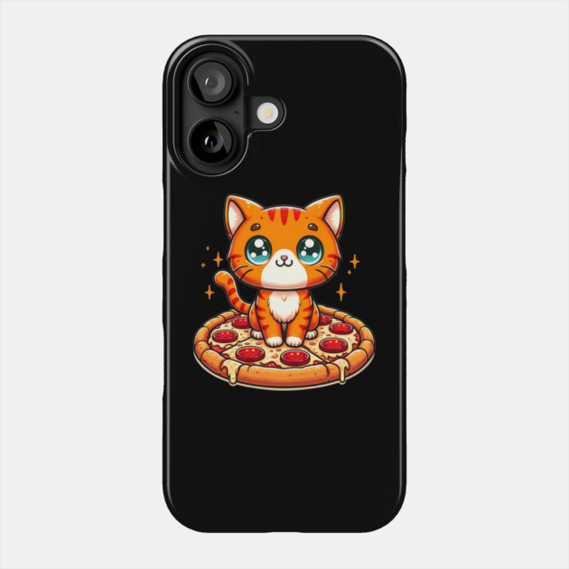 Cute kawaii with Pizza, Funny Pizza lover Phone Case by logiamerch