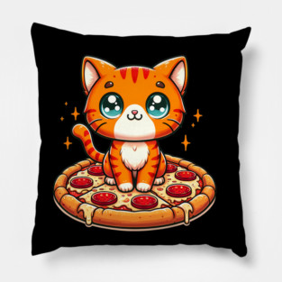 Cute kawaii with Pizza, Funny Pizza lover Pillow
