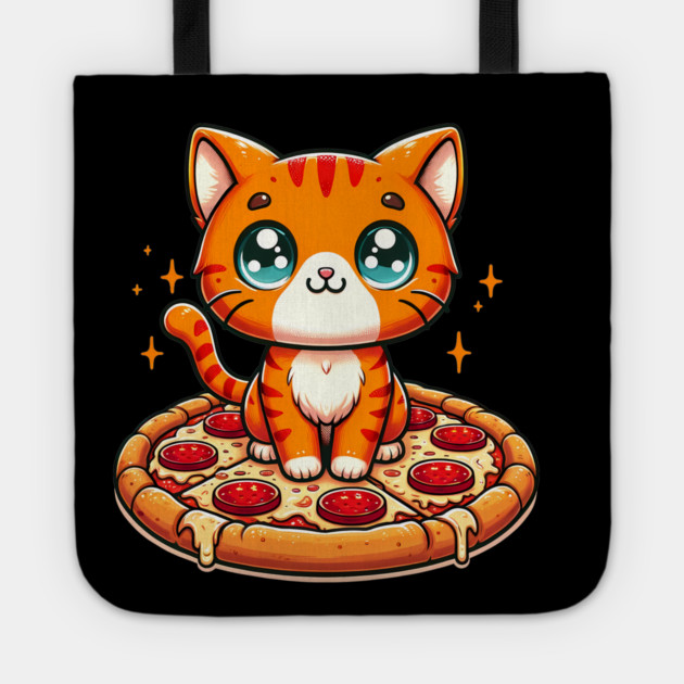 Cute kawaii with Pizza, Funny Pizza lover Tote by logiamerch
