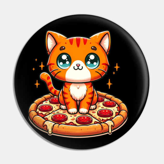 Cute kawaii with Pizza, Funny Pizza lover Pin by logiamerch