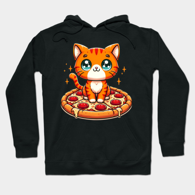 Cute kawaii with Pizza, Funny Pizza lover Hoodie by logiamerch