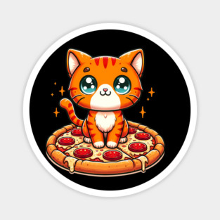 Cute kawaii with Pizza, Funny Pizza lover Magnet