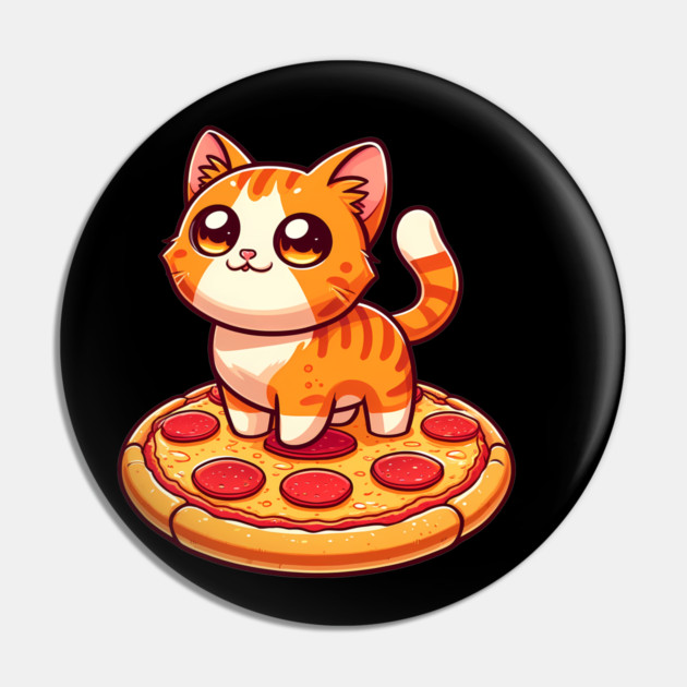 Cute kawaii with Pizza, Funny Pizza lover Pin by logiamerch