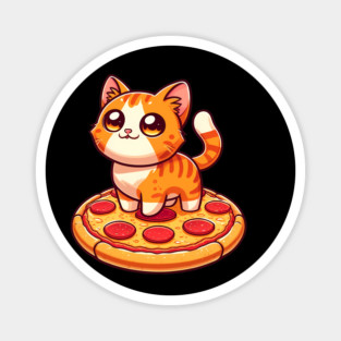 Cute kawaii with Pizza, Funny Pizza lover Magnet