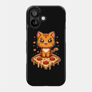 Cute kawaii with Pizza, Funny Pizza lover Phone Case