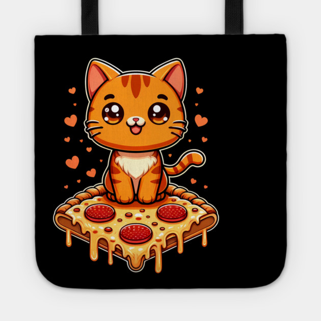 Cute kawaii with Pizza, Funny Pizza lover Tote by logiamerch