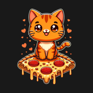 Cute kawaii with Pizza, Funny Pizza lover T-Shirt
