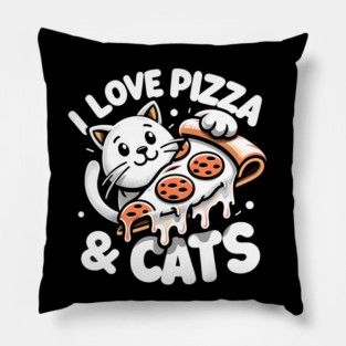 Cute kawaii with Pizza, Funny Pizza lover Pillow