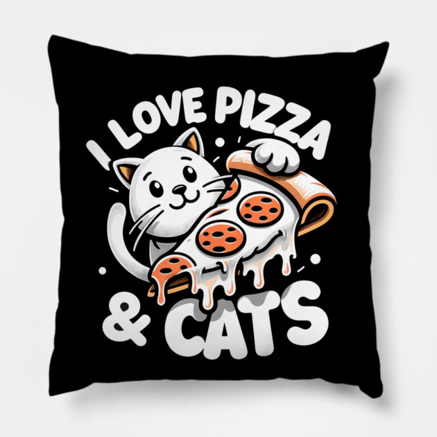 Cute kawaii with Pizza, Funny Pizza lover Pillow by logiamerch
