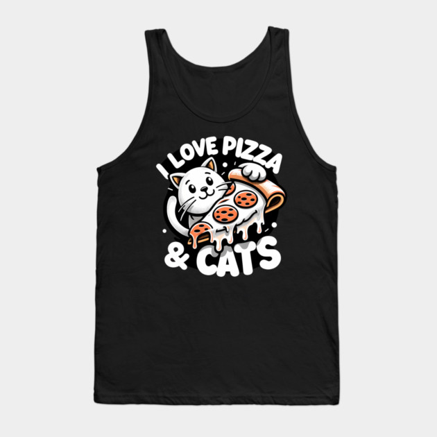 Cute kawaii with Pizza, Funny Pizza lover Tank Top by logiamerch