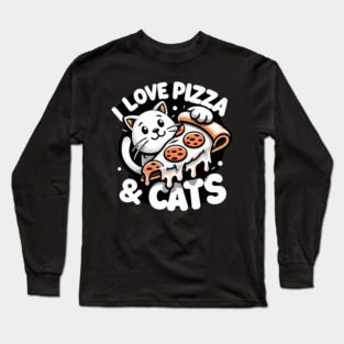 Cute kawaii with Pizza, Funny Pizza lover Long Sleeve T-Shirt