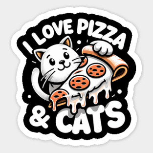 Cute kawaii with Pizza, Funny Pizza lover Sticker