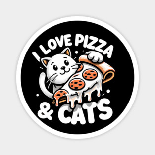 Cute kawaii with Pizza, Funny Pizza lover Magnet