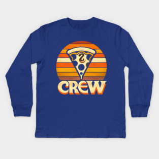 Funny Pizza Crew, Pizza Lover Kids Long Sleeve T-Shirt