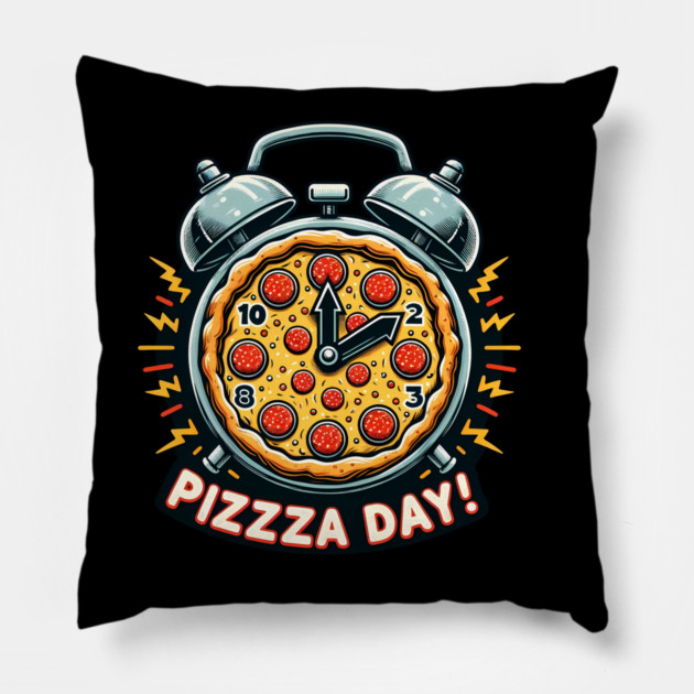 Funny Pizza Day, Pizza Lover Pillow by logiamerch