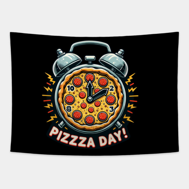 Funny Pizza Day, Pizza Lover Tapestry by logiamerch