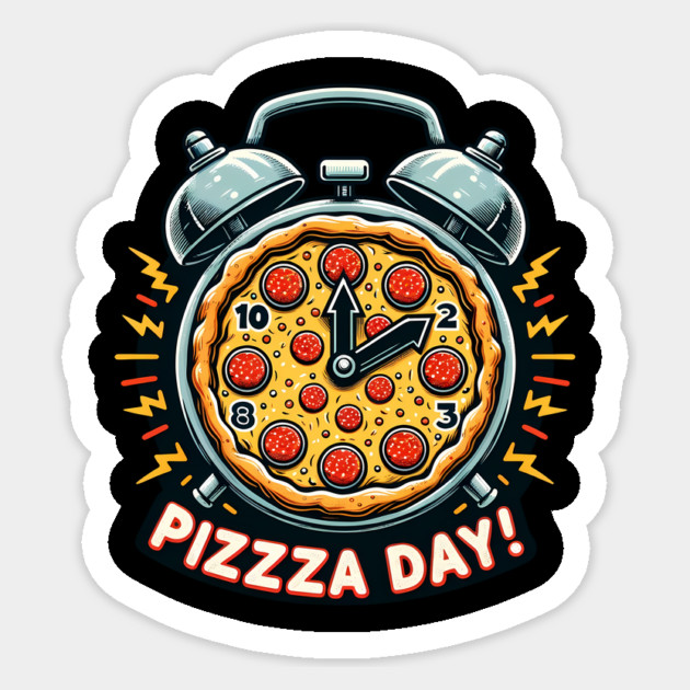 Funny Pizza Day, Pizza Lover Sticker by logiamerch