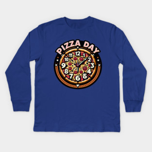 Funny Pizza Day, Pizza Lover Kids Long Sleeve T-Shirt