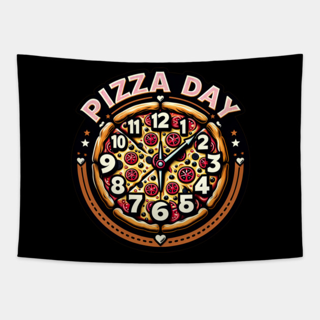 Funny Pizza Day, Pizza Lover Tapestry by logiamerch