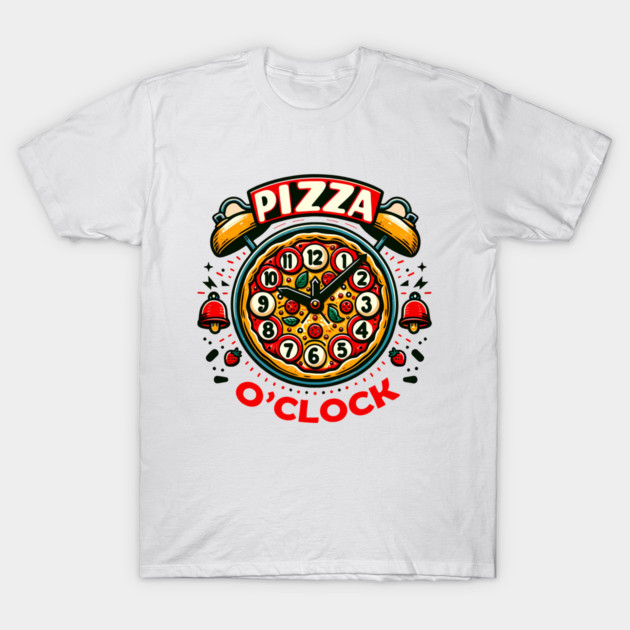 Funny Pizza o Clock, Pizza Lover T-Shirt by logiamerch