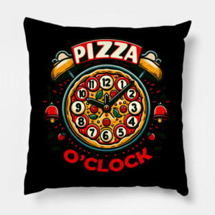 Funny Pizza o Clock, Pizza Lover Pillow