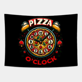 Funny Pizza o Clock, Pizza Lover Tapestry