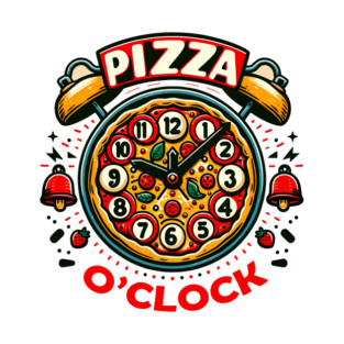 Funny Pizza o Clock, Pizza Lover T-Shirt