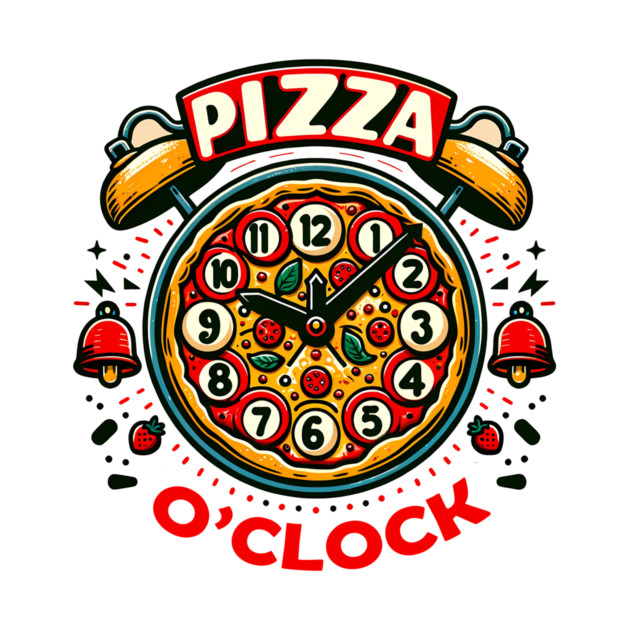 Funny Pizza o Clock, Pizza Lover by logiamerch