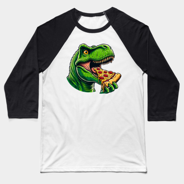 Funny Pizza T rex Dinosaur, Pizza Lover Baseball T-Shirt by logiamerch