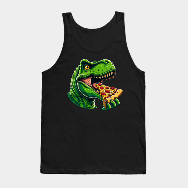 Funny Pizza T rex Dinosaur, Pizza Lover Tank Top by logiamerch