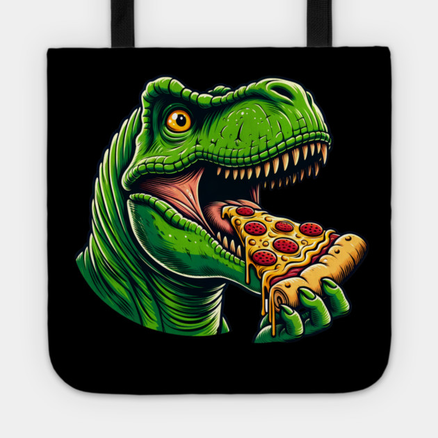 Funny Pizza T rex Dinosaur, Pizza Lover Tote by logiamerch