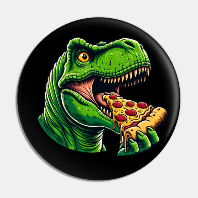 Funny Pizza T rex Dinosaur, Pizza Lover Pin by logiamerch