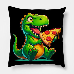 Funny Pizza T rex Dinosaur, Pizza Lover Pillow